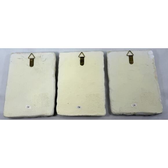 Avon Decorative Hummingbird Wall Plaques Set of 3 Vintage 5x7 Floral Relief - Picture 14 of 14